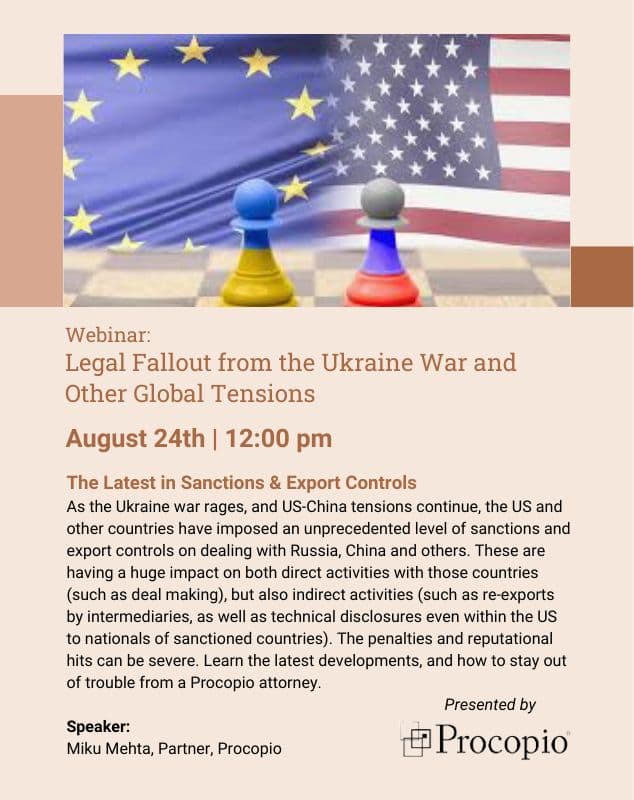 Webinar: Legal Fallout from the Ukraine War and Other Global Tensions