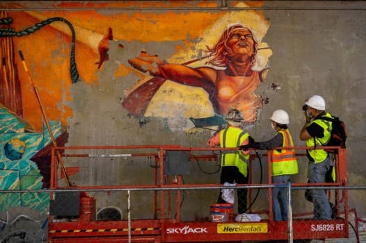 Iconic Olympics Mural Restored in Los Angeles