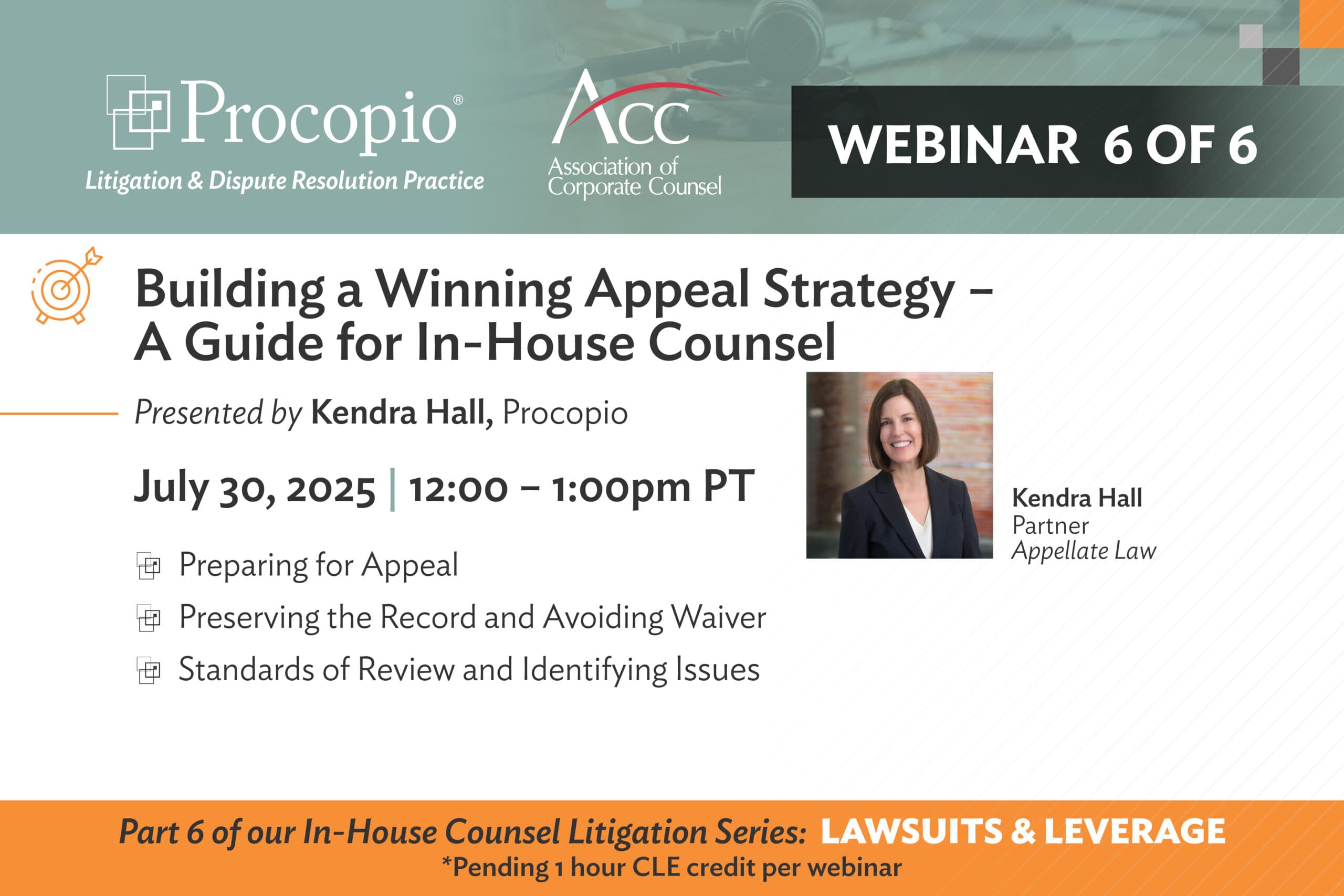Building a Winning Appeal Strategy — A Guide for In-House Counsel: Lawsuits and Leverage Series