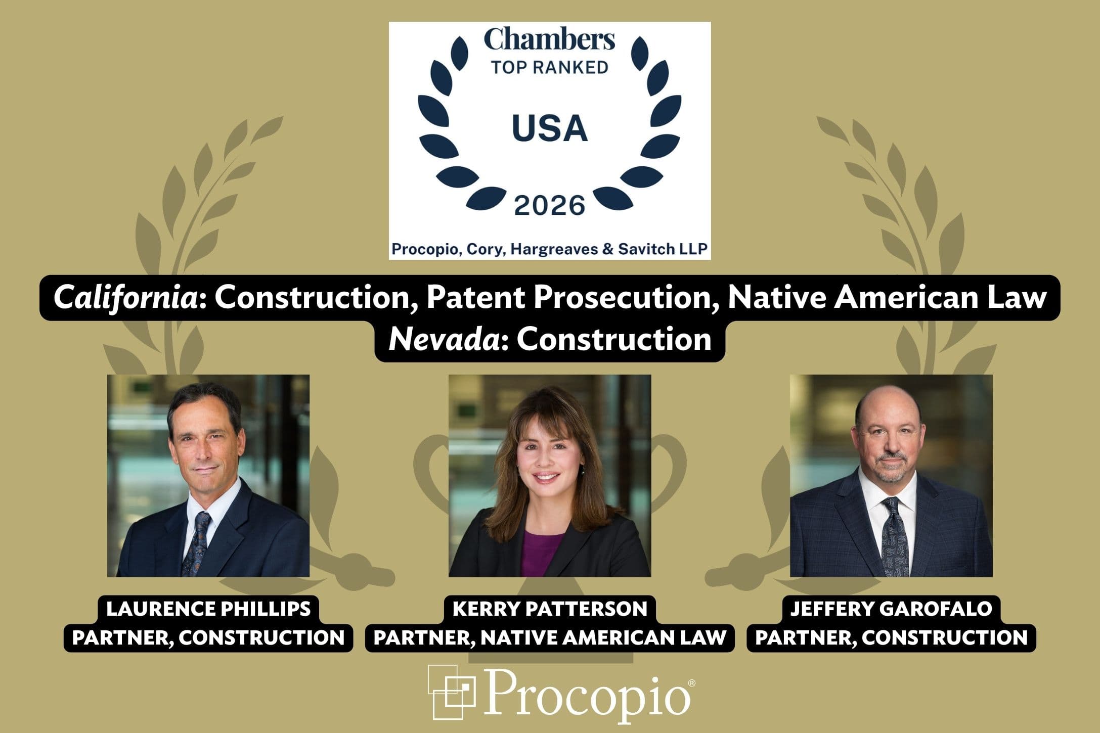 Chambers Honors for Procopio Continue to Grow with New Legal Practices and Attorneys Recognized