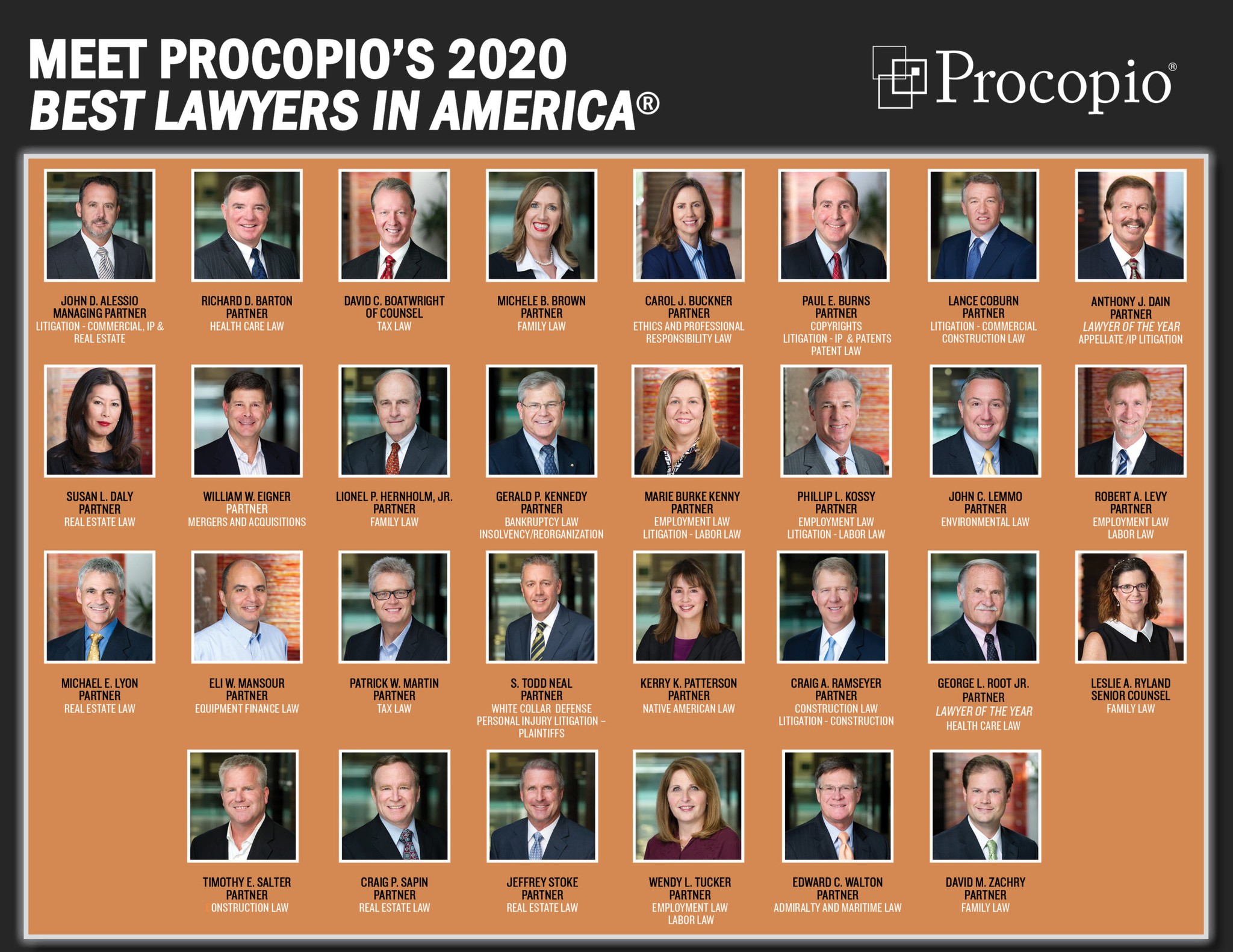 30 Procopio Attorneys Named 2020 Best Lawyers In America - Procopio ...