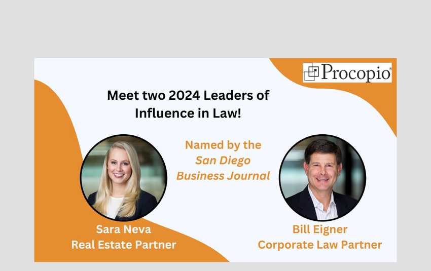 2 Procopio Attorneys Named Leaders of Influence in Law