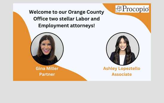 Procopio Expands Orange County Office with New Employment Law Partner and Associate