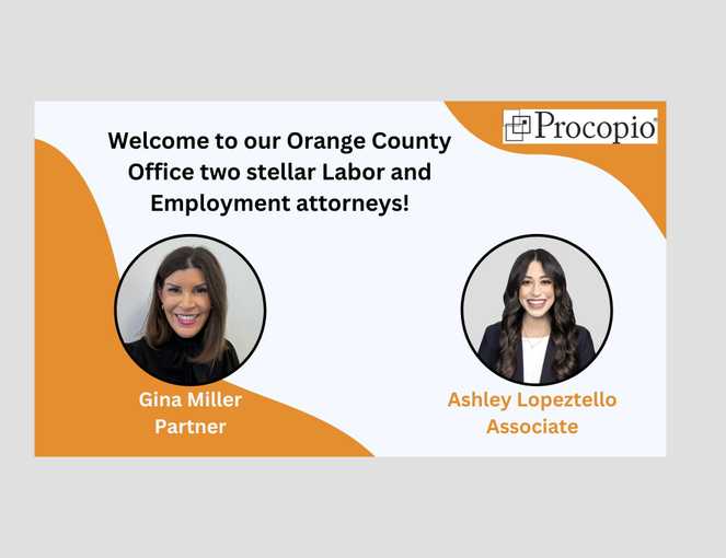 Procopio Expands Orange County Office with New Employment Law Partner and Associate